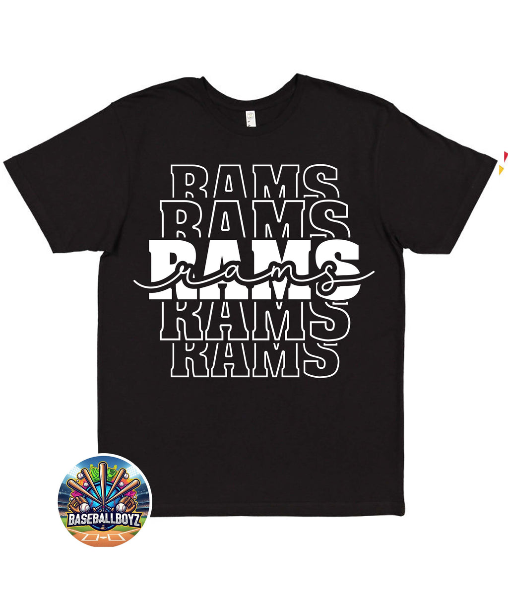 Rams Stacked Text Team Graphic T-Shirt