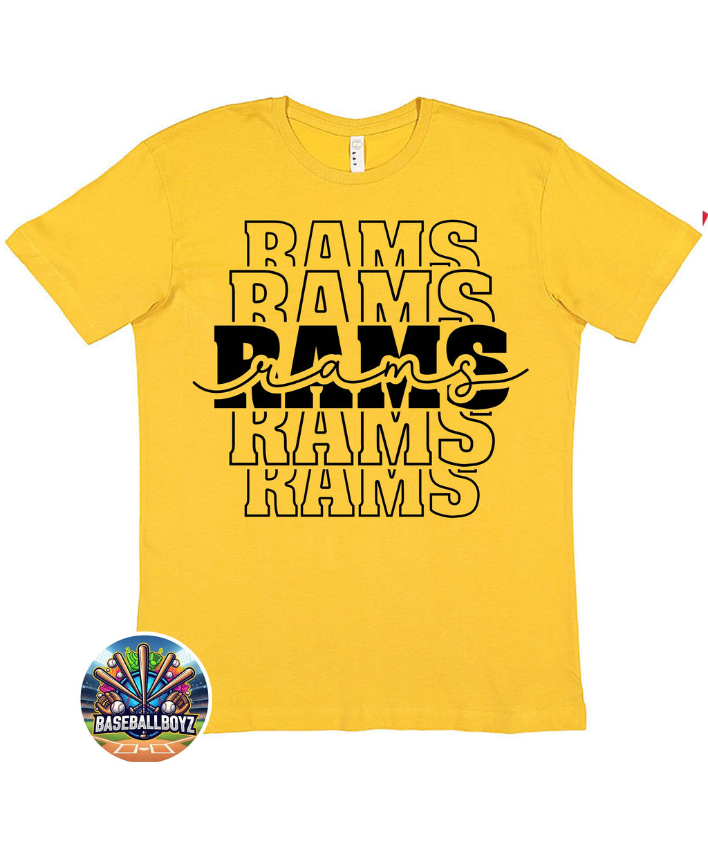 Rams Stacked Text Team Graphic T-Shirt