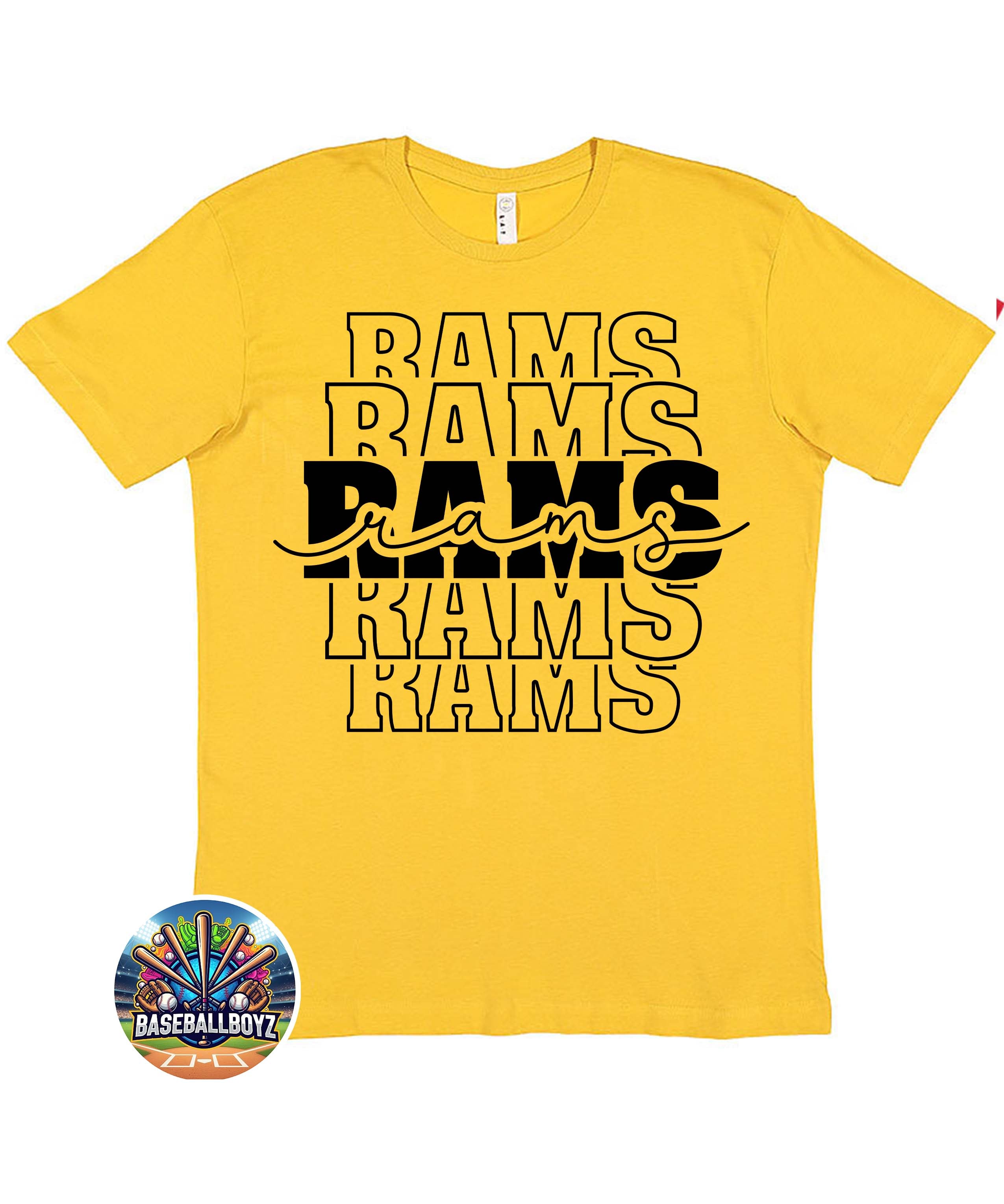 Rams Stacked Text Team Graphic T-Shirt