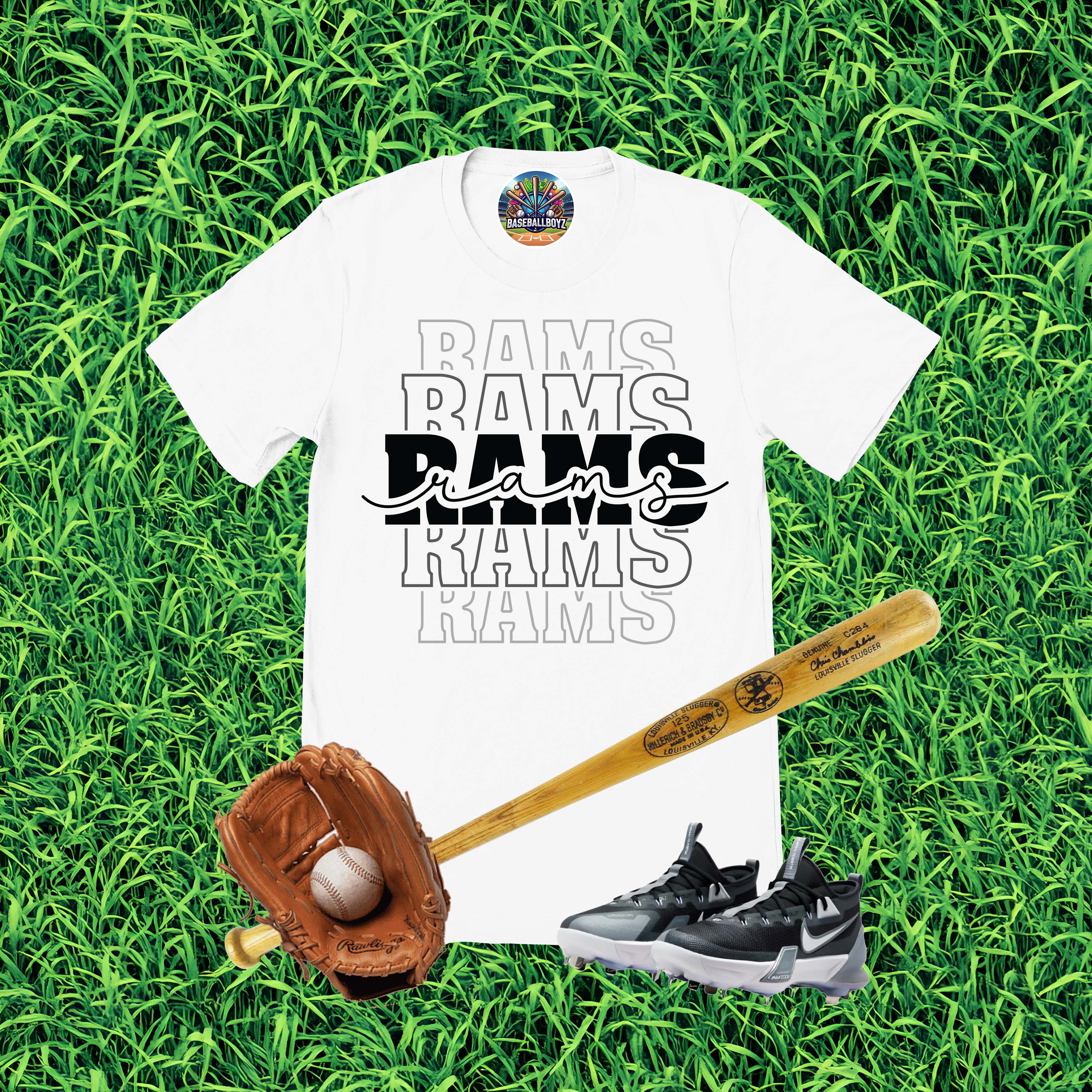 Rams Stacked Text Team Graphic T-Shirt