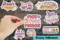 Groovy Retro Halloween Stickers