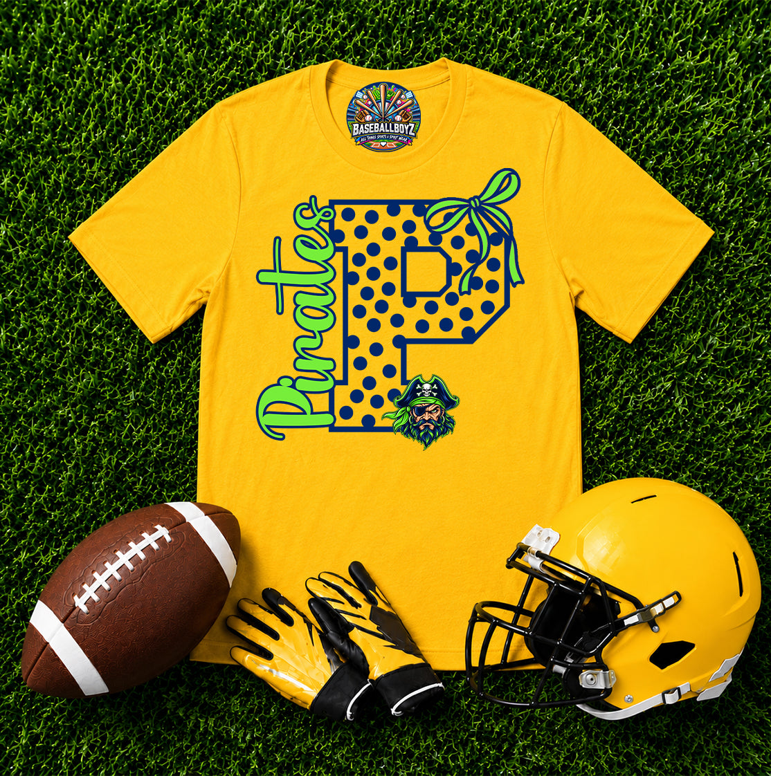 Pirates Bow Mascot Team Graphic T-Shirt