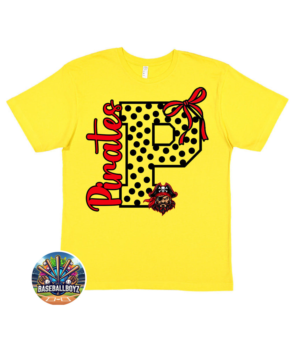 Pirates Bow Mascot Team Graphic T-Shirt