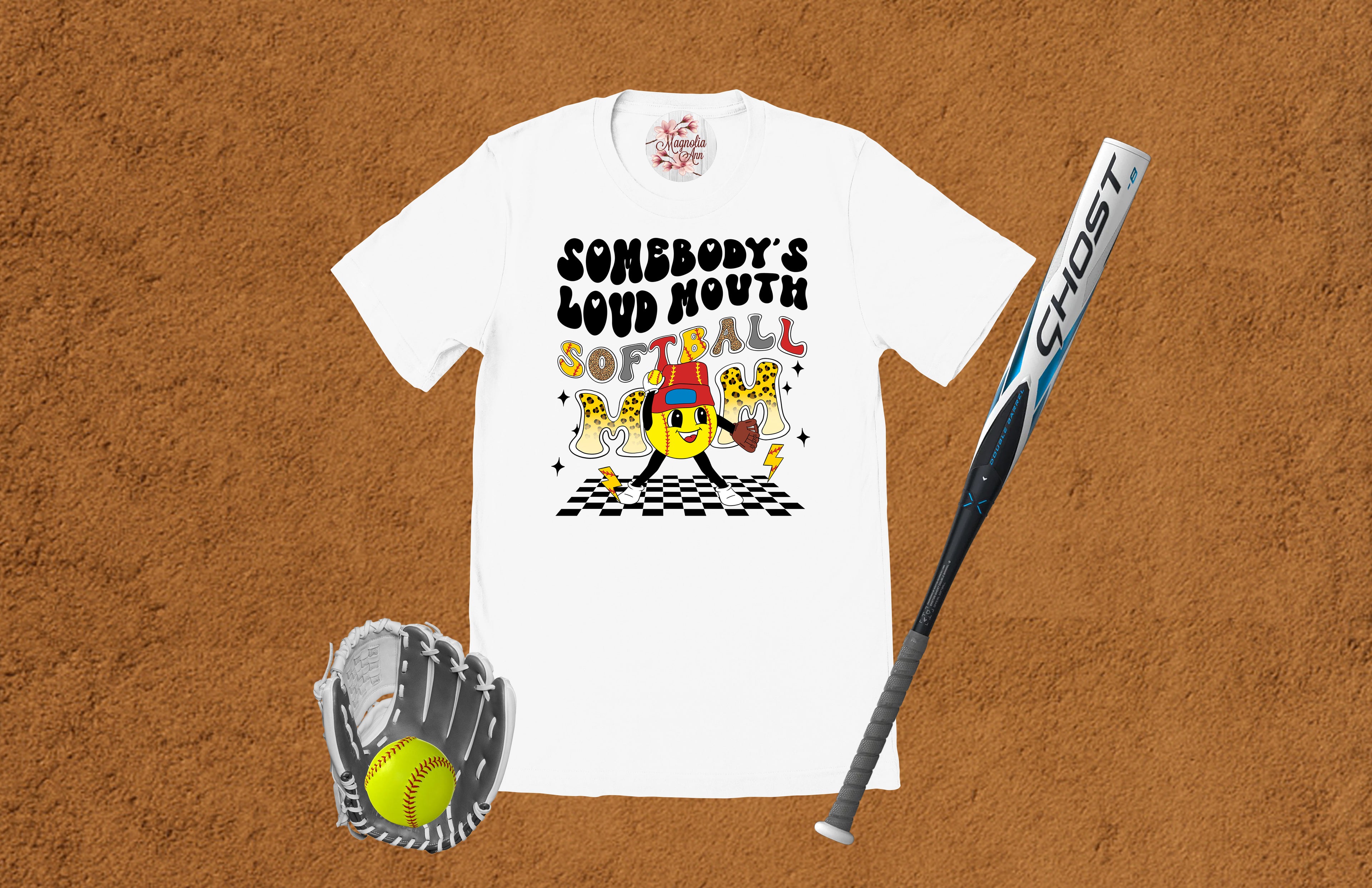 Somebody's Loud Mouth Softball Mom Graphic T-Shirt