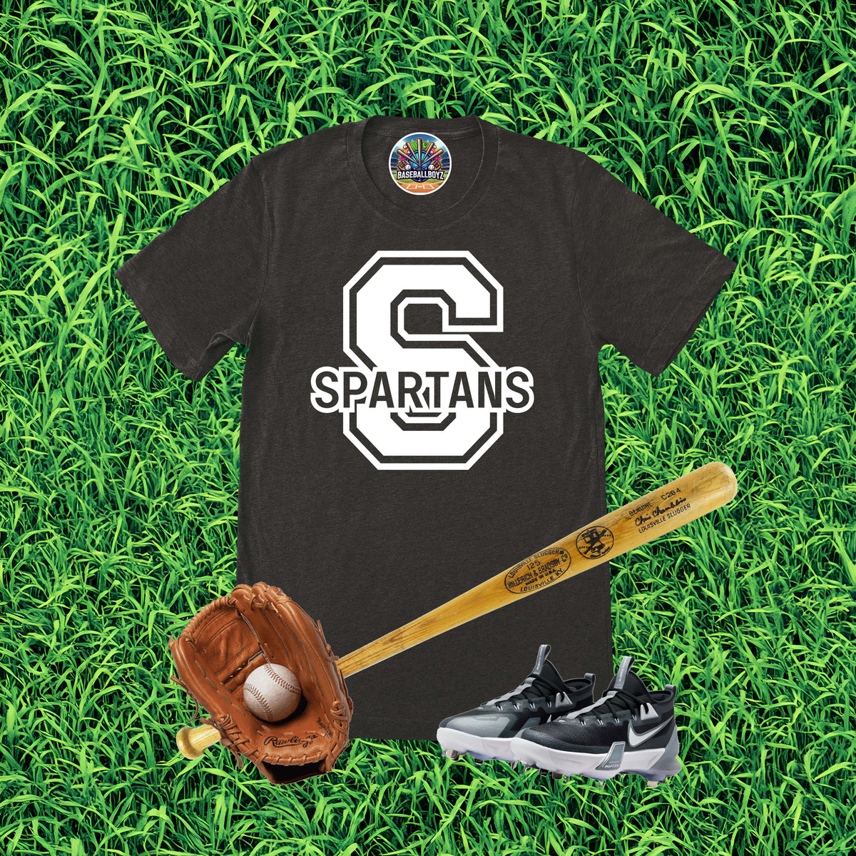 S Spartans Block Text Team Graphic T-Shirt