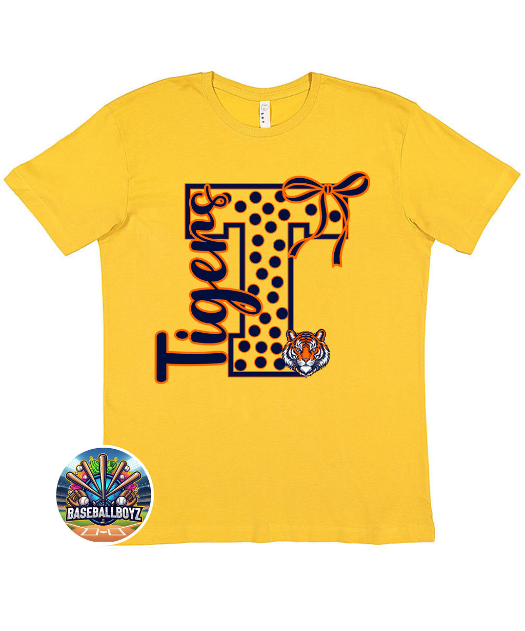 Tigers Bow Mascot Team Graphic T-Shirt