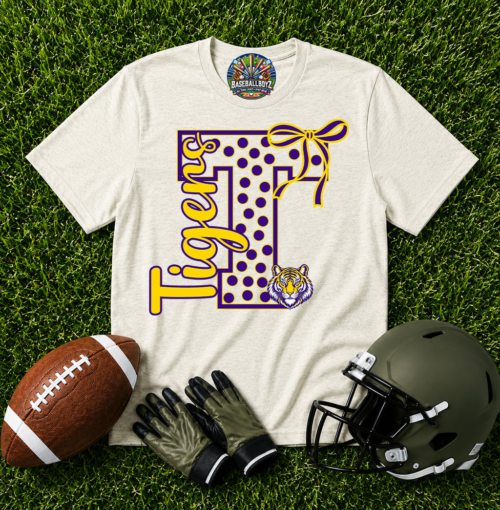 Tigers Bow Mascot Team Graphic T-Shirt