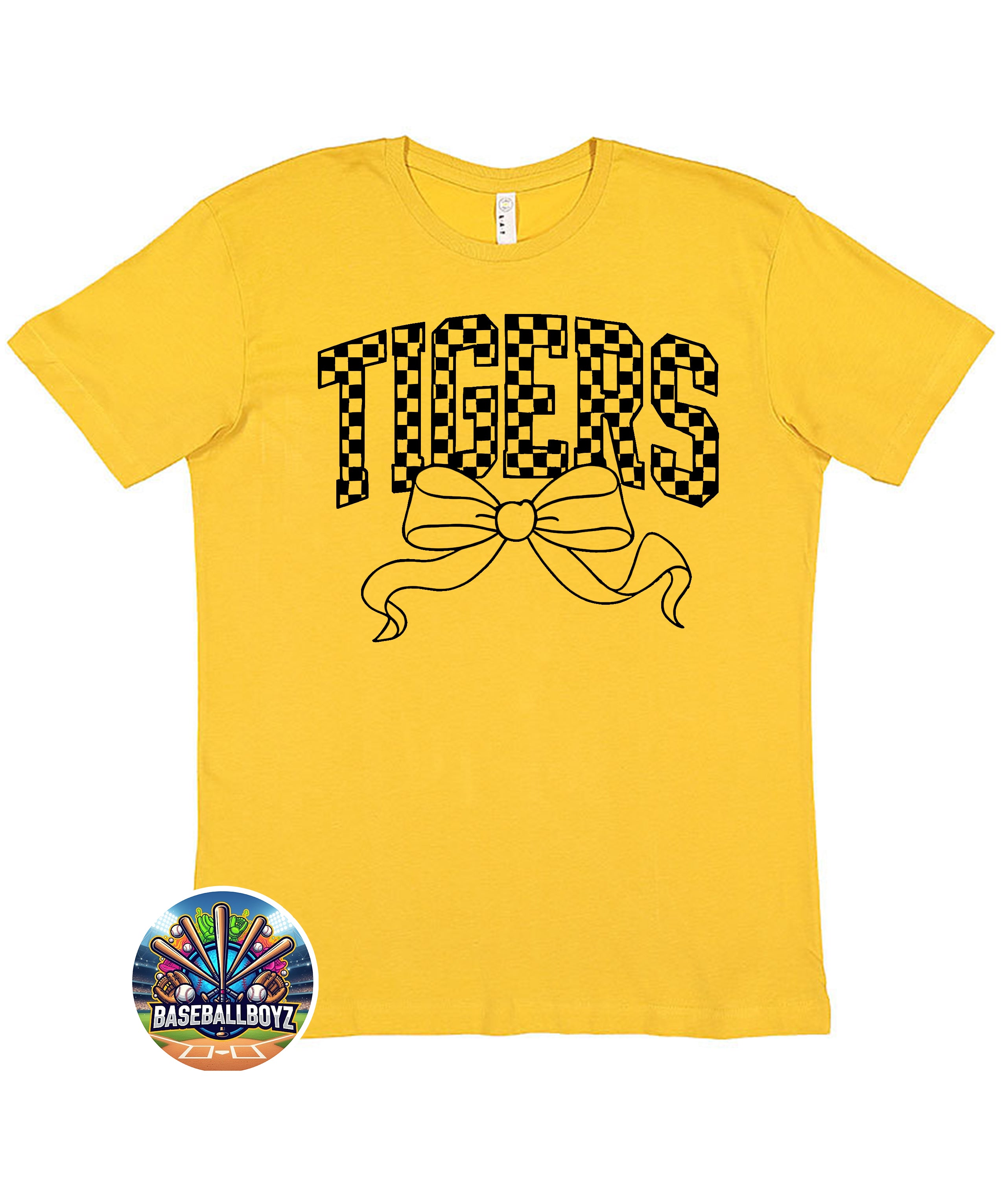 Tigers Checkered Bow Team Graphic T-Shirt