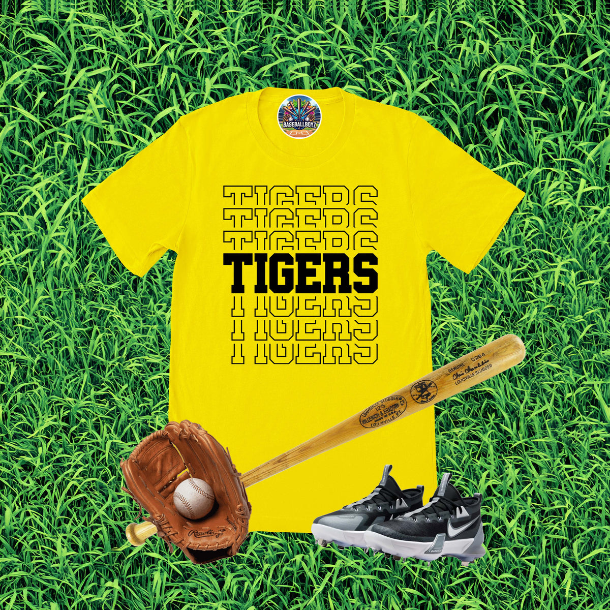 Tigers Stacked Text Team Graphic T-Shirt